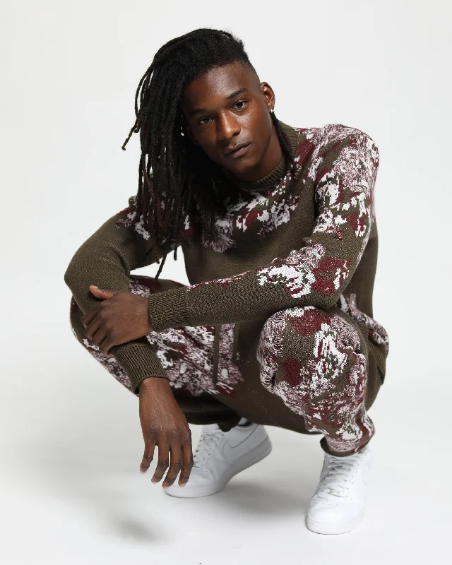 Loyalty Reward Hanging Floral Distressed Crewneck Sweater (FINAL SALE)