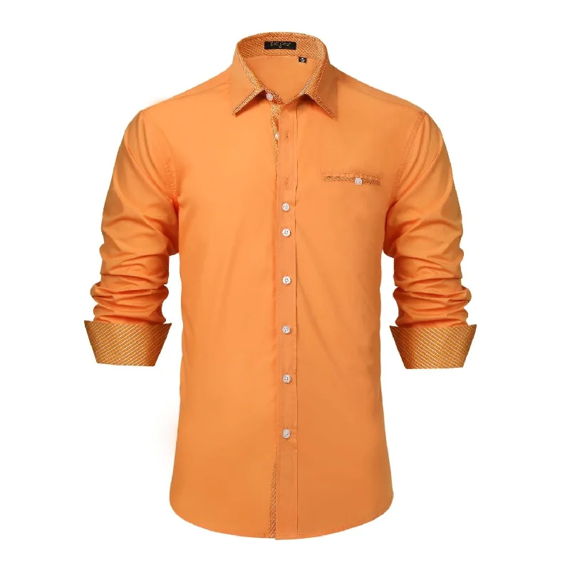 Midnight Sale Casual Formal Shirt with Pocket - ORANGE