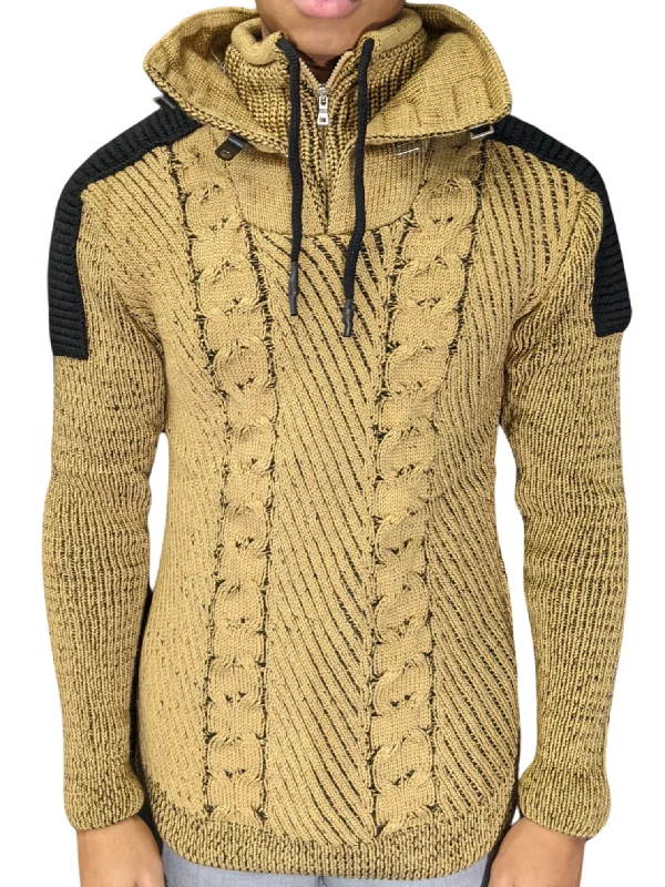 Savings Galore Young Republic Mens Beige Light Brown Cotton Blend Sweater