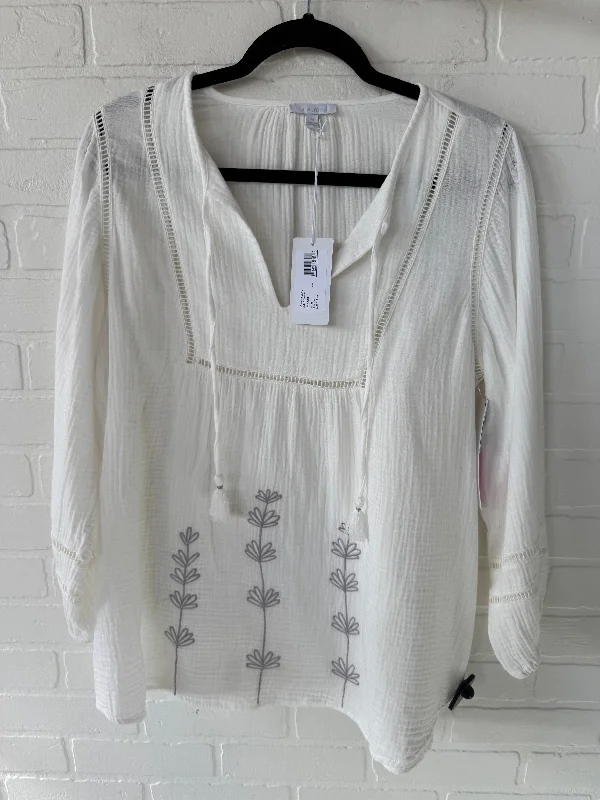 Weekend Savings Spectacular Top Long Sleeve By Johnny Was In White, Size: M