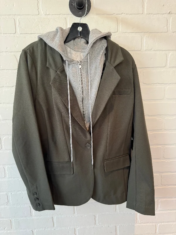 Weekend Discounts to Indulge In Blazer By Liverpool In Green & Grey, Size: M