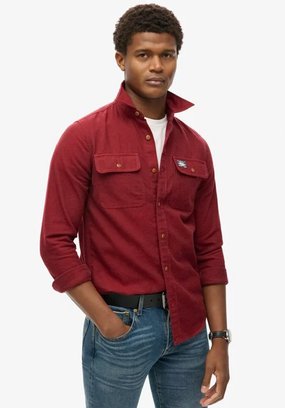 Can't Miss Superdry Flannel Workwear Shirt, Expedition Red