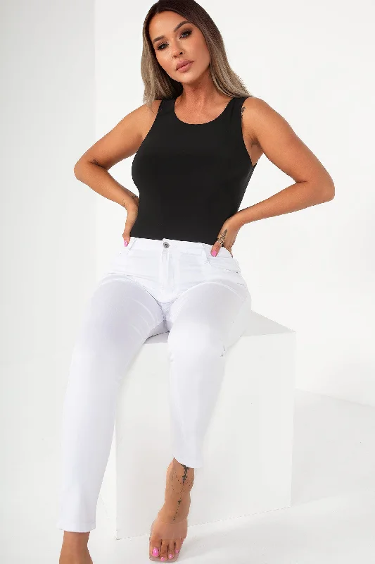 Weekend Savings Bonanza Quinn Black Sleeveless Slinky Bodysuit