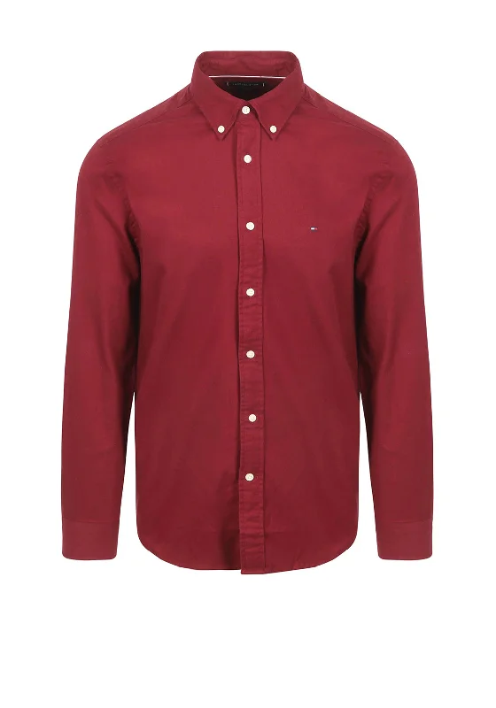 Weekend Bargains to Indulge In Tommy Hilfiger Flex Flag Embroidery Logo Shirt, Wine