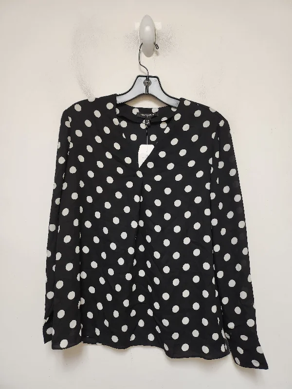 Weekend Discounts You Deserve Top Long Sleeve By Banana Republic In Polkadot Pattern, Size: Xs