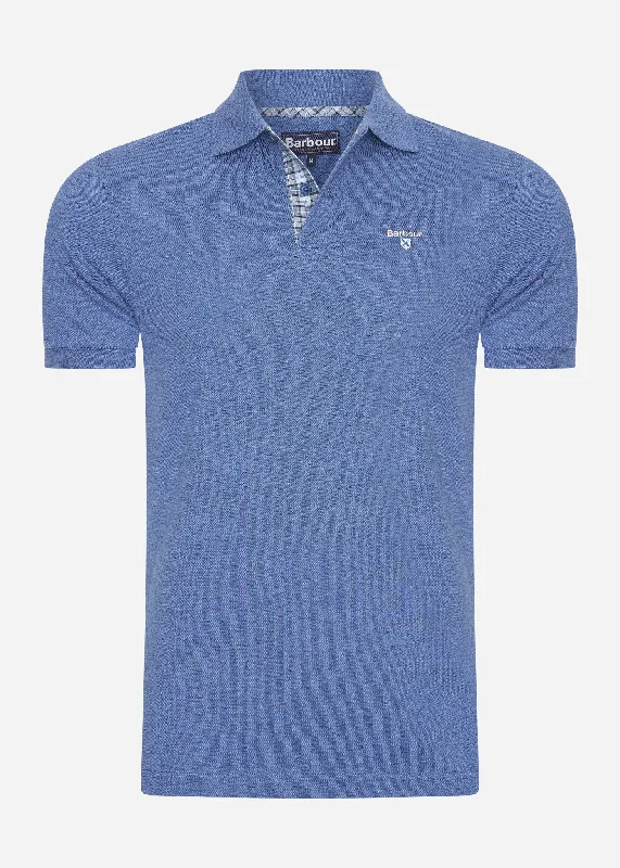 Instant Savings Tartan pique polo - chambray marl