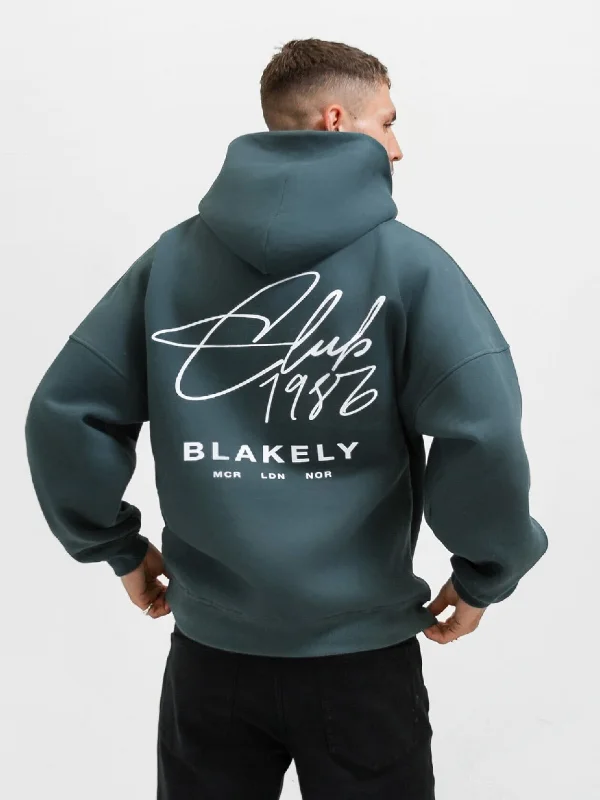 Special Discount Club Relaxed Hoodie - Teal Green