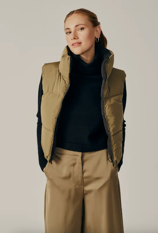 Special Price Kansas Reversible Puffer Vest - Black / Army