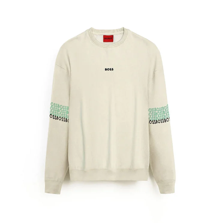 Weekend Specials to Savor HU - Men 'Off White' Exclusive Multi Color Logos Fleece Sweatshirt HU353