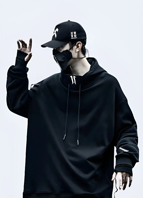 Special Promotion Black Techwear Hoodie