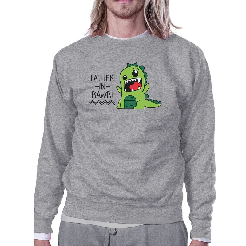 Weekend Shopping Made Better Father-In-Rawr Unisex Grey Sweatshirt Fathers Day Gift For In Law