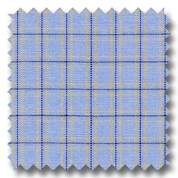 Take Action Blue and Multiple Graph Plaid Poplin - Custom Dress Shirt