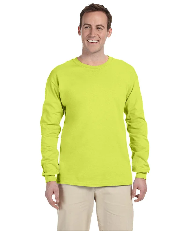 Online Deal Fruit of the Loom Lightweight Long Sleeve T-Shirt | Safety Green