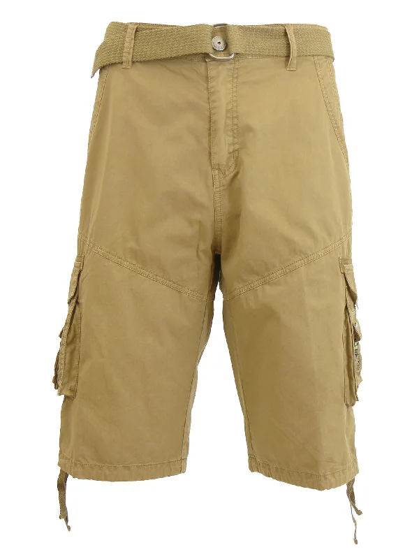 Crazy Savings Men's Distressed Vintage Belted Cargo Shorts