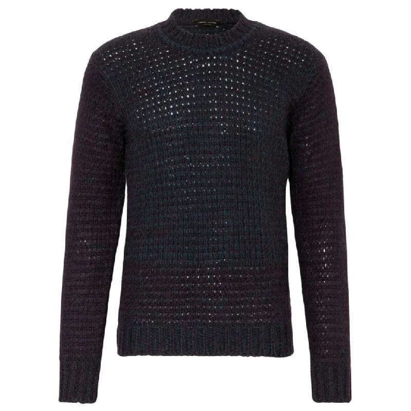 Exclusive Deal Navy Verde Mouliné Crewneck Sweater