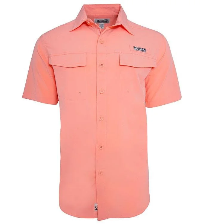 Closeout Hook & Tackle Short Sleeve Men Fishing Shirt UPF 50+ Sun Prot
