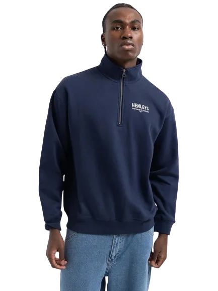 Weekend Bargains Just for You HENLEYS CHAMPION ZIP SWEATER - MEN - NAVY