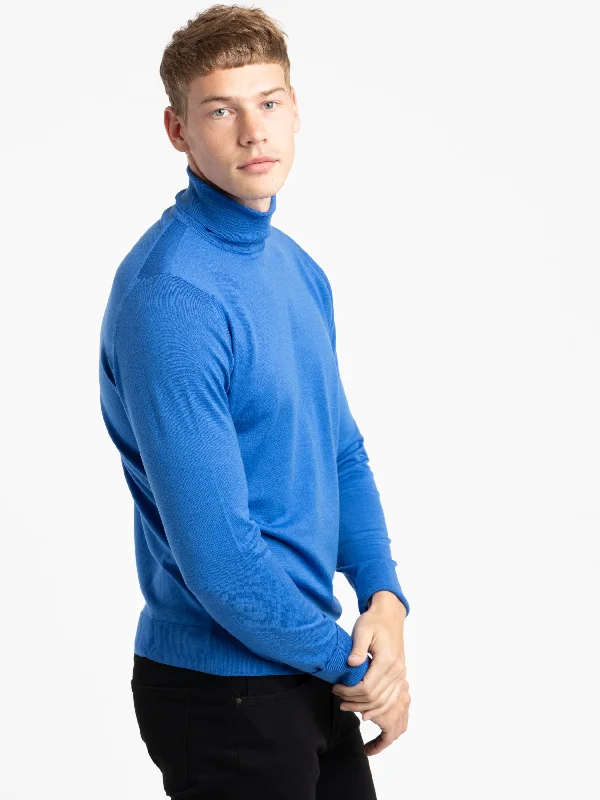 Final Clearance Jay Blue Wool Richards Roll-neck