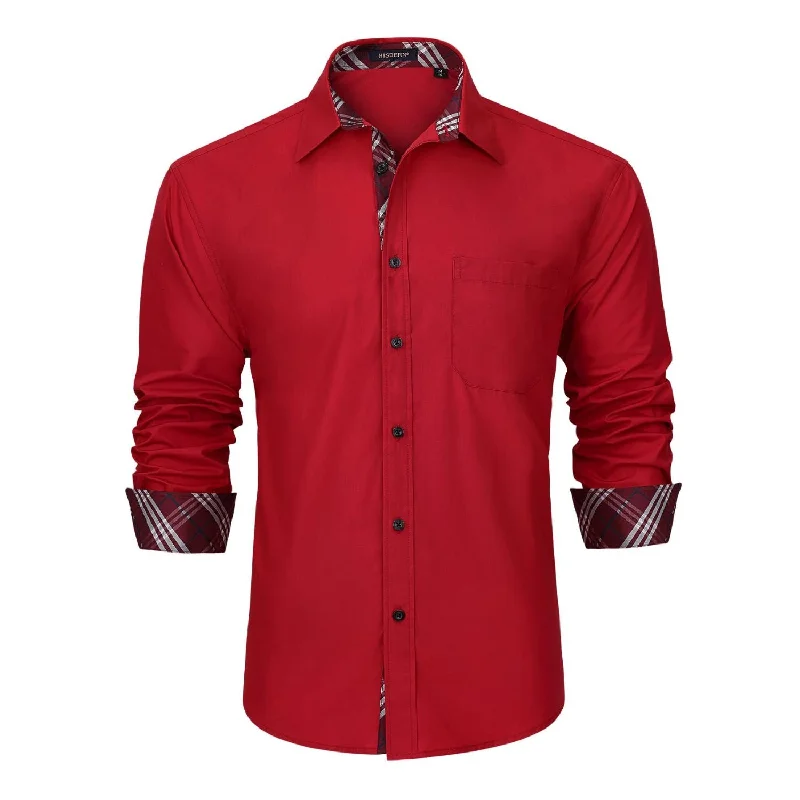 Weekend Offers That Shine Casual Formal Shirt with Pocket - RED