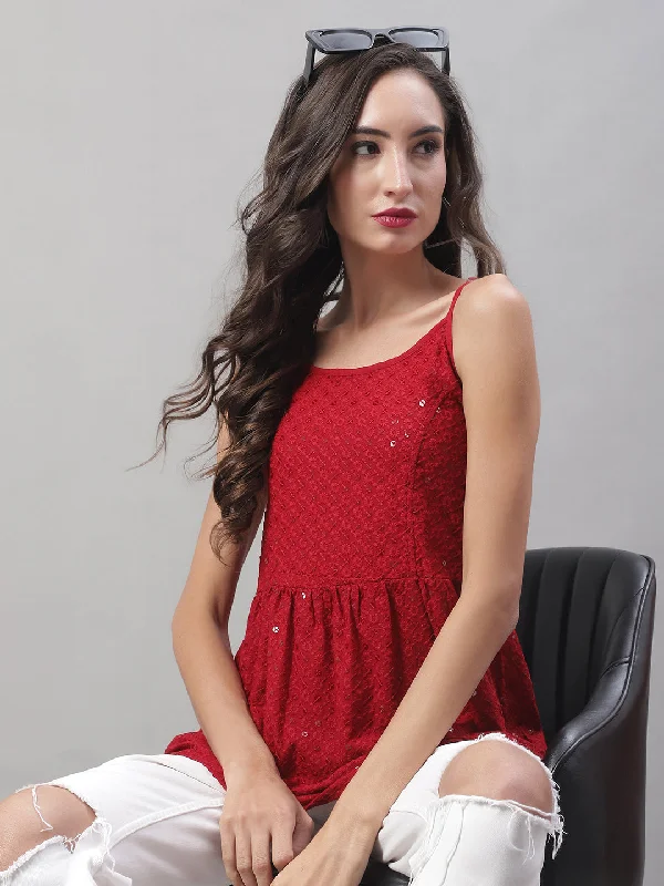 Weekend Offers That Sizzle Women's Chikankari Sequen Work Empire Top