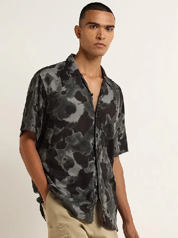 Weekend Savings Bonanza Nuon Black Abstract Print Relaxed-Fit Shirt