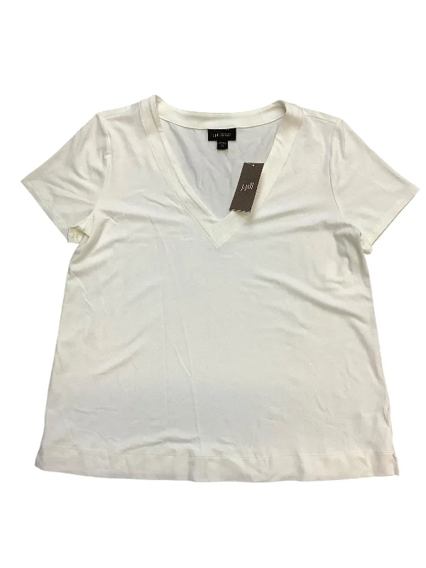 Weekend Bargains to Enjoy Top Short Sleeve Basic By J. Jill In White, Size: Petite