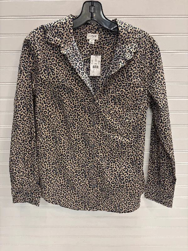 Weekend Offers That Thrill Blouse Long Sleeve By J. Crew In Leopard Print, Size: S