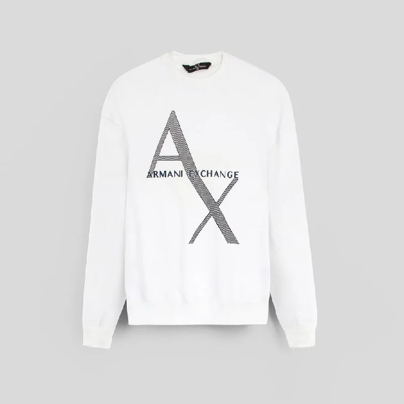 Unmissable Sale AX - Men 'White' Printed Logo Fleece Sweatshirt AX476