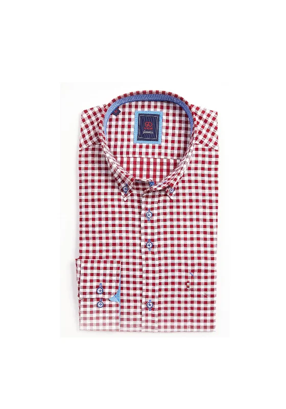 Exclusive Deal Andre Rome Gingham Shirt, Burgundy