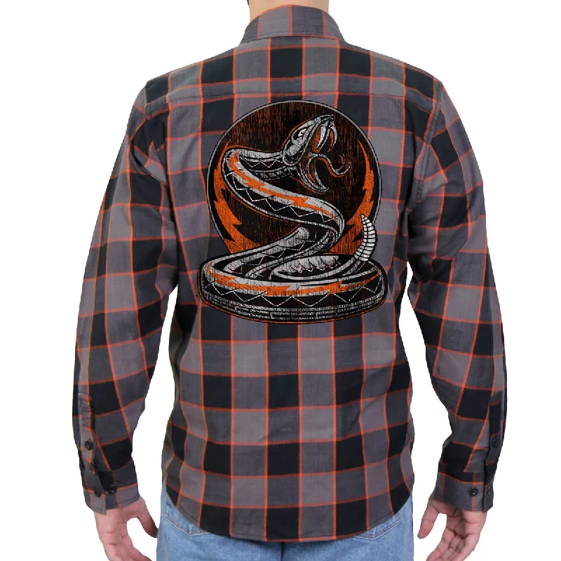 Last Chance Hot Leathers FLM2111 Men's Rattler Flannel Long Sleeve Shirt