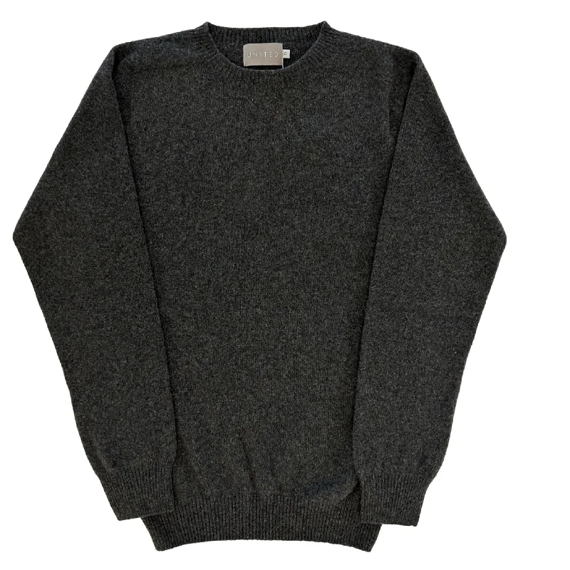 Can't Be Beat Anthracite Scottish Cashmere Merino Crewneck Sweater