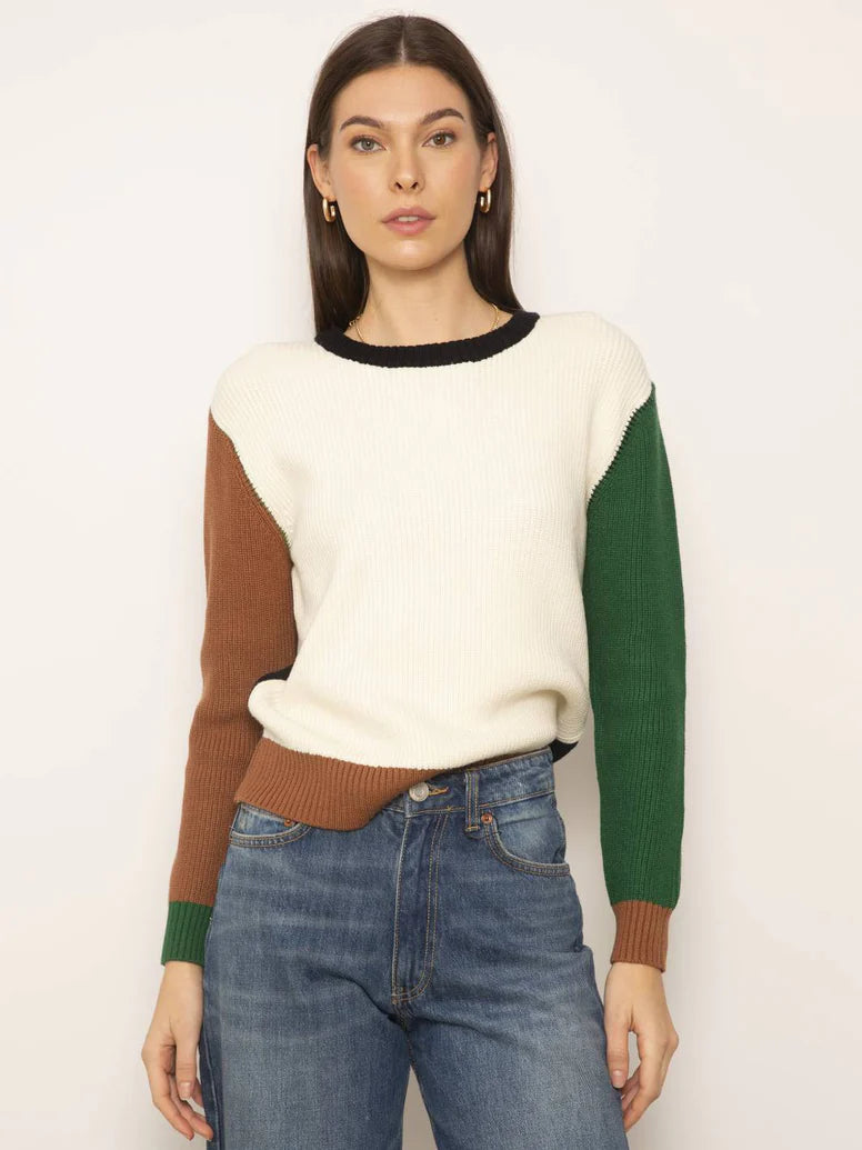 Weekend Savings Sensation Casey Colorblock Crew - Black Multi