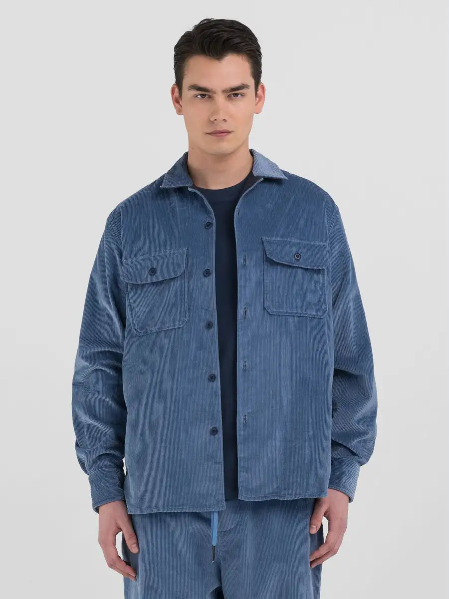Weekend Discounts You Deserve ID24995-Replay Sartoriale Sky Cord Overshirt