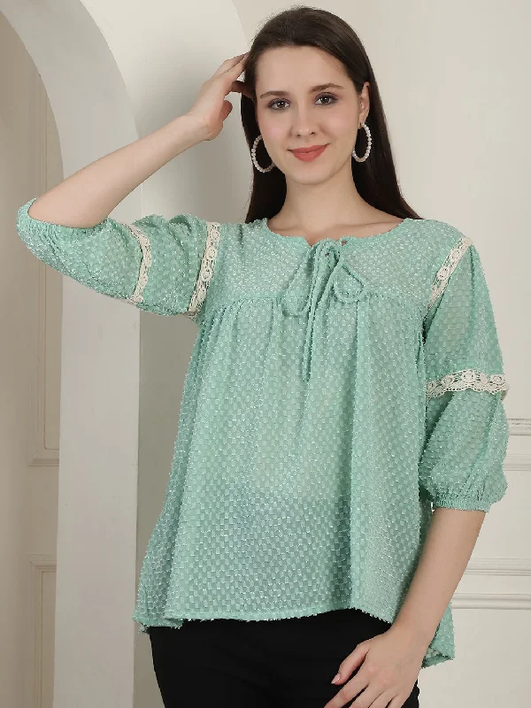 Special Discount Green Peplum Women's Top