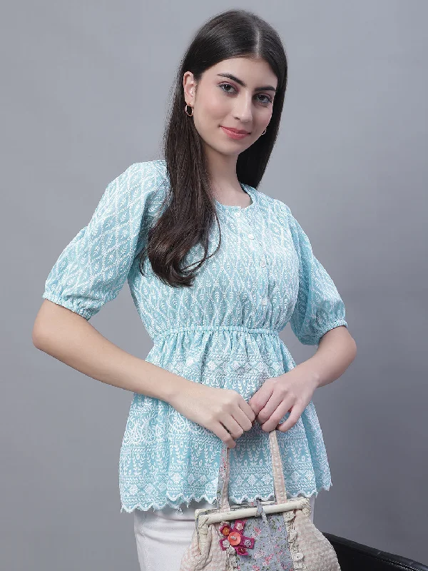 Overstock Clearance Women's Chikankari Work Empire Top
