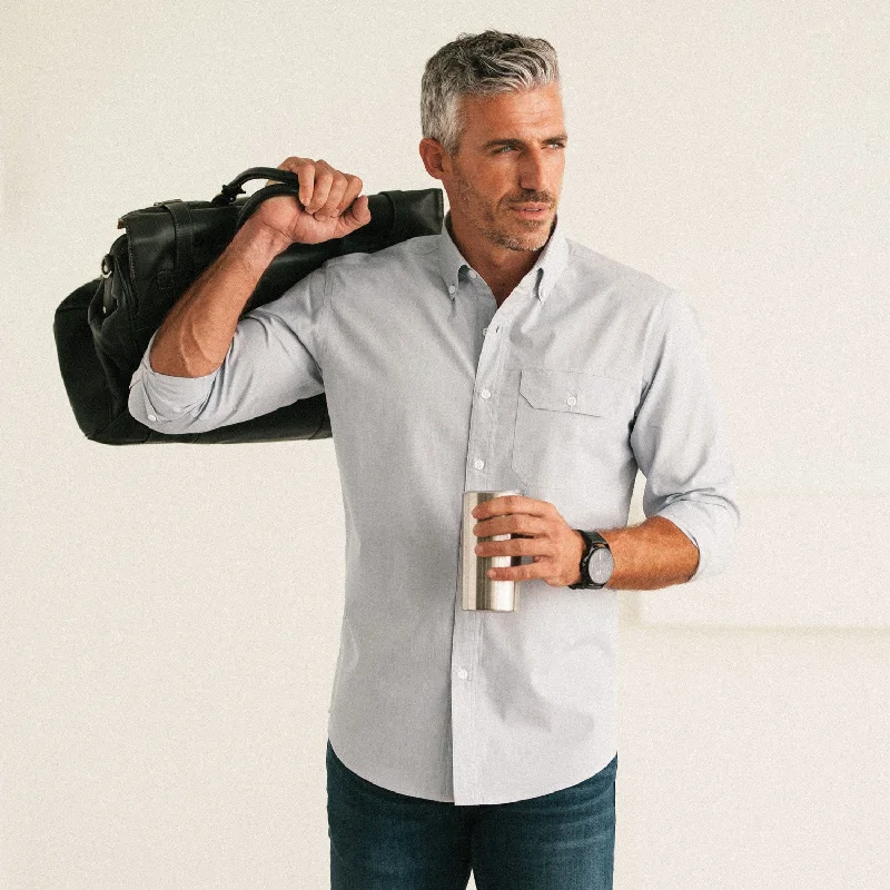 Don't Miss Out Builder Casual Shirt – Aluminum Gray Cotton End-on-end