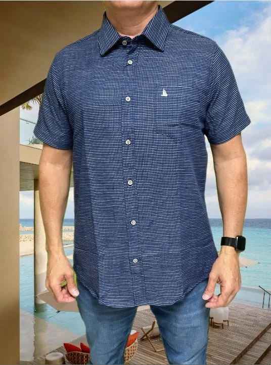 Online Only Regatta Short Sleeve Men's Woven Shirts Stripe