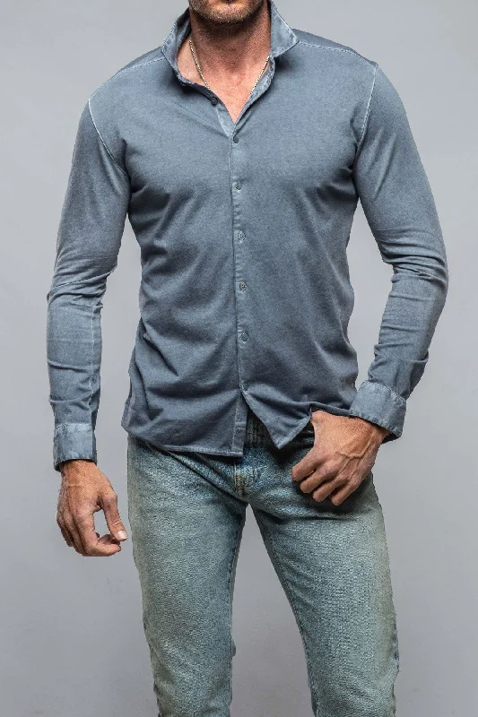Overstock Cambria Button Up Polo in Capri