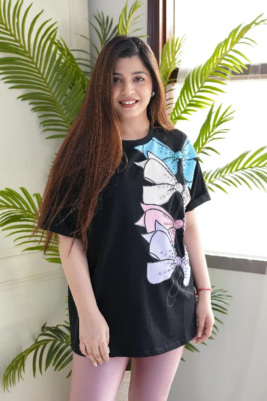 Today's Deal Tokyo Black Crystal Embellished Tshirt