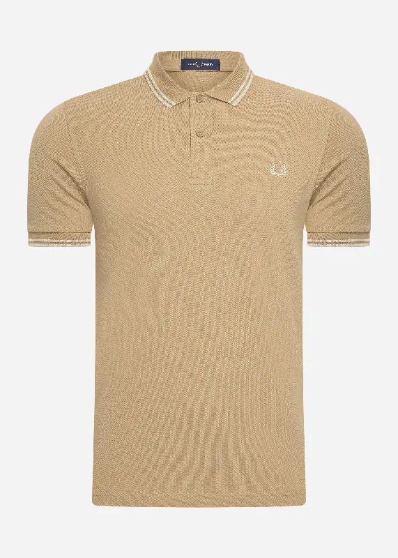 Savings Bonanza Twin tipped fred perry shirt - warmstone oatml