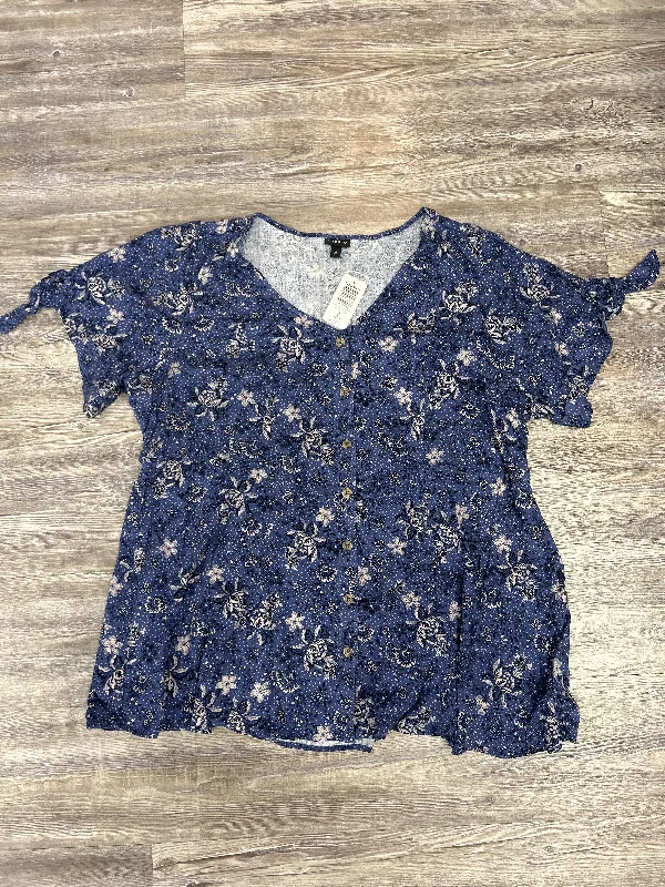 Can't Beat Top Short Sleeve By Torrid In Blue, Size: 3x
