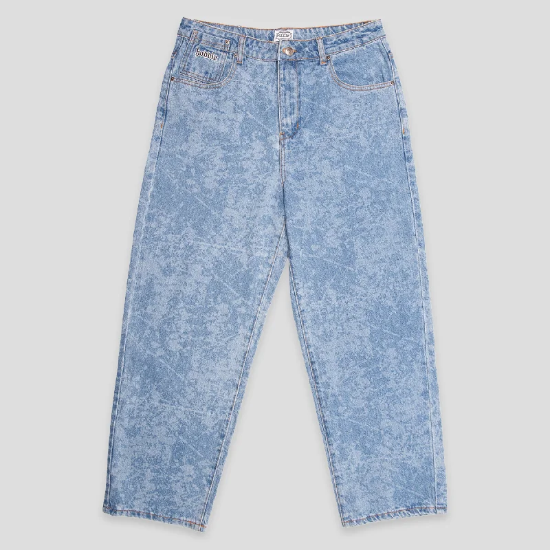 Year-End Clearance Hoddle 16 Ounce Denim Ranger Jean - Laser Paint Splatter Light Wash Blue