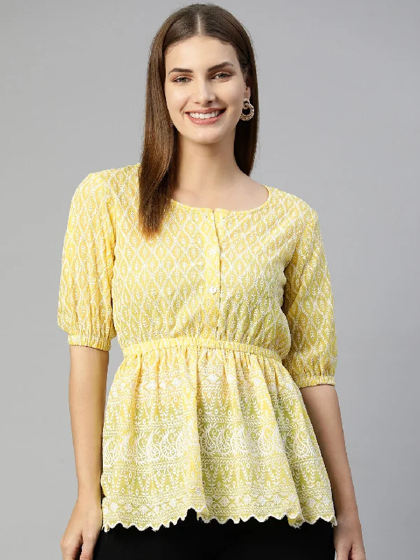 Weekend Steals Await Women  Chikankari Work Empire Top