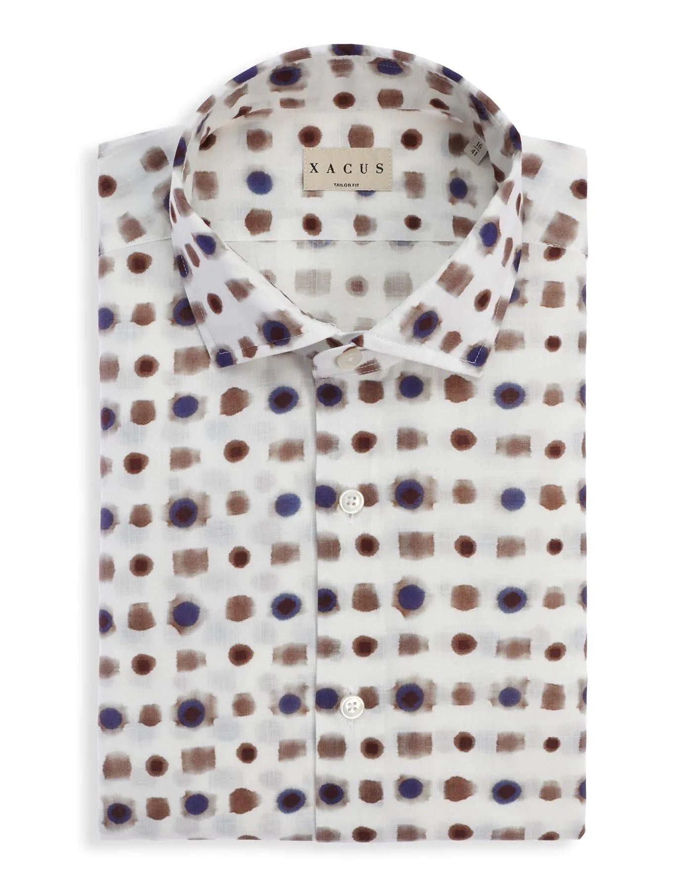 Weekend Bargains to Enjoy ID24128-Xacus Washed Blue Brown Spots Squares