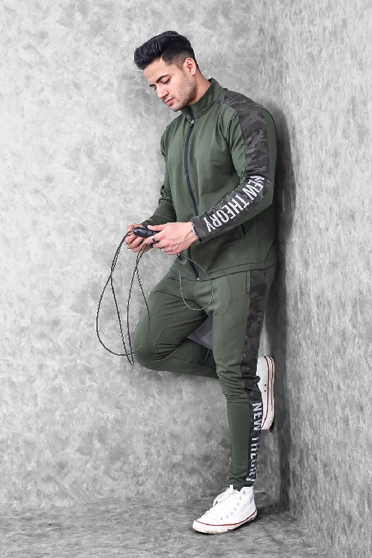 Weekend Flash Sale Active Camo Tracksuit- Olive