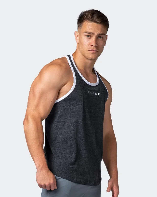 Closeout Striker Y Back Singlet - Black Marl