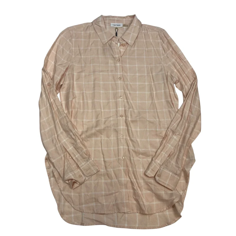 Weekend Specials to Enjoy Top Long Sleeve By Calvin Klein In Orange, Size: S