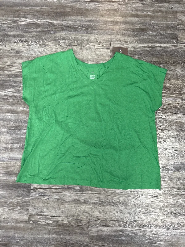 Online Exclusive Top Short Sleeve Basic By J. Jill In Green, Size: Xl