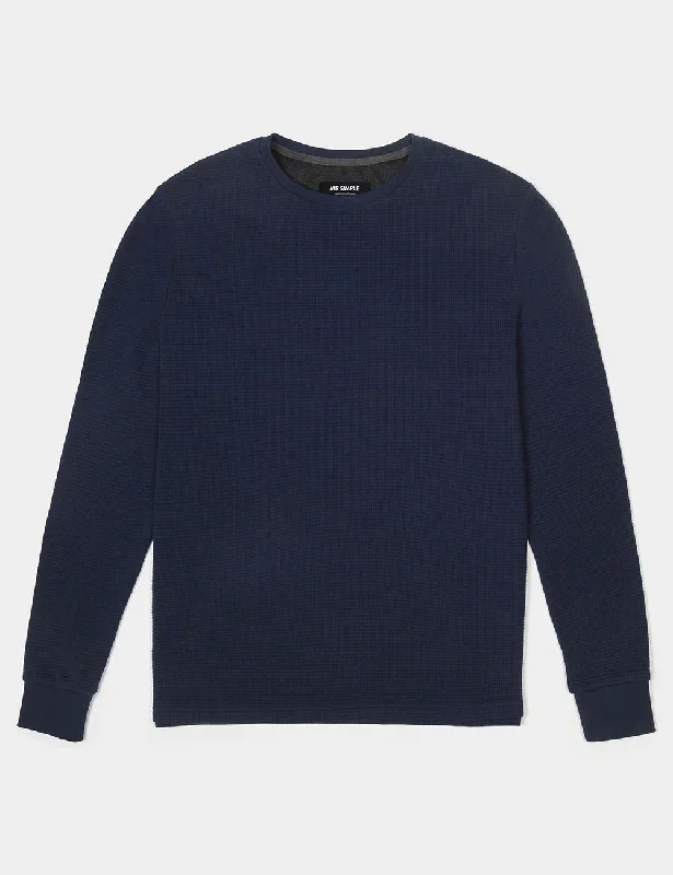 Exclusive Deal Smith Long Sleeve Waffle - Navy