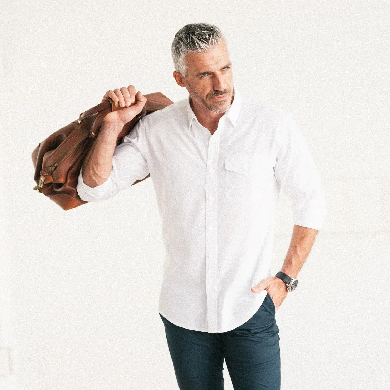 Shop and Save Author Casual Shirt – Pure White Cotton Oxford